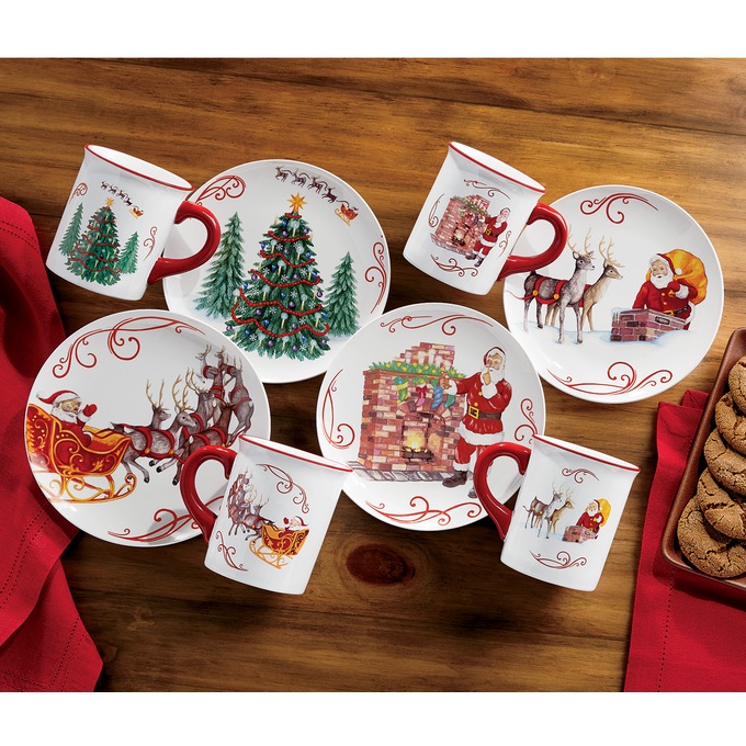 Night Before Christmas Set Of 4 Salad Plates Swiss Colony