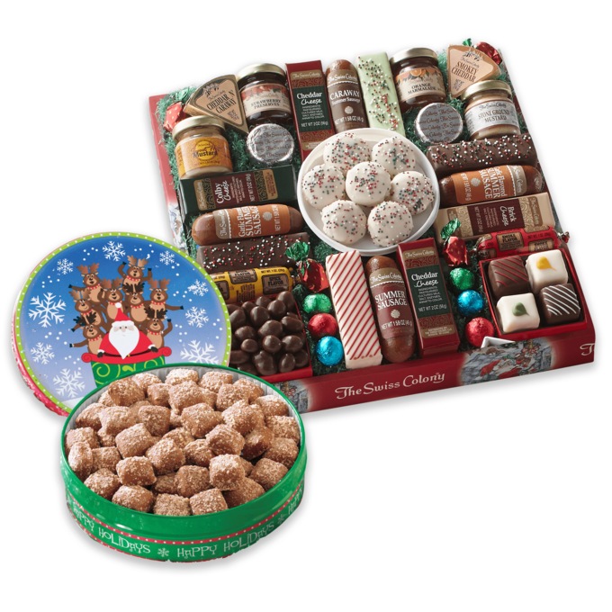 27 Favorites & Mini Butter Toffee Christmas Food Gift Bundle by The Swiss Colony, , large