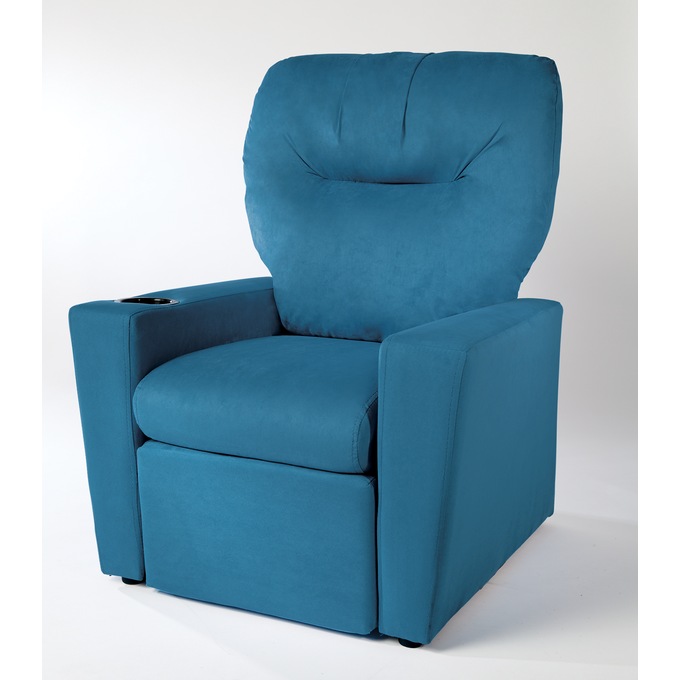 Kids Recliner with Cup Holder, Blue, large