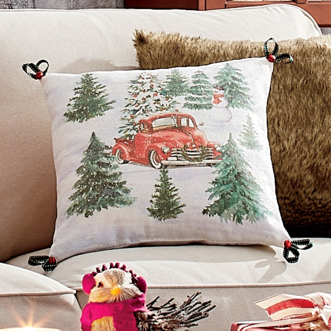 Christmas truck deals pillow