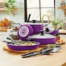 Ginny's 22-Piece Ceramic Cookware Set, Purple Punch, large