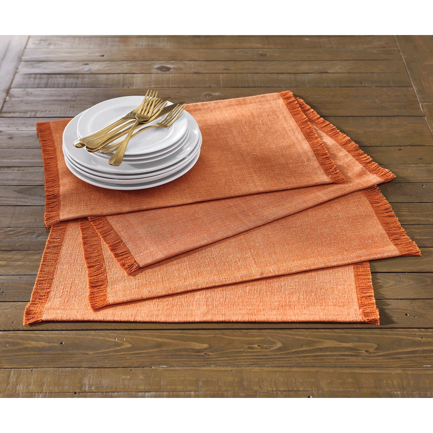 Set of 4 Orange Placemats Swiss Colony