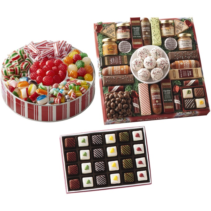 27 Favorites, Traditional Christmas Candy and Christmas Petits Fours Food Gift Bundle by The Swiss Colony, , large