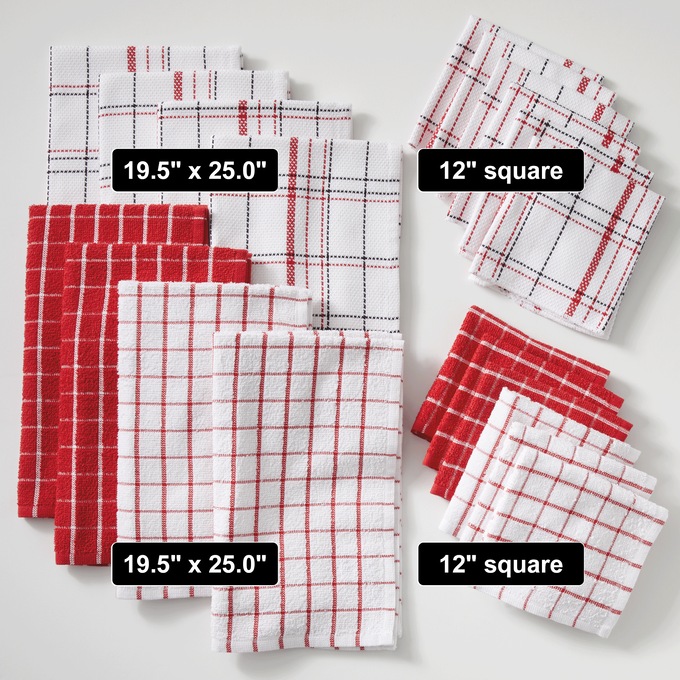 Color Connection 20-Piece Kitchen Towel Set in Absorbent Cotton, , large