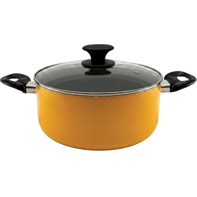 Ginny's 22-Piece Ceramic Cookware Set, Golden Honey, large