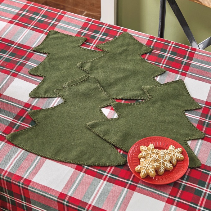 Set of 4 Tree-Shaped Placemats, , large