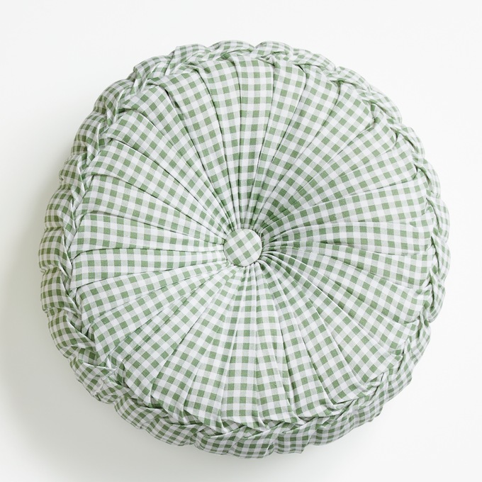 Round Gingham Pillow, , large