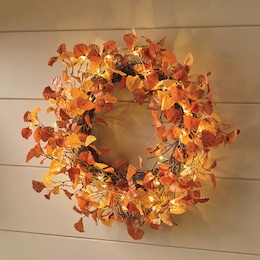 Fall Gingko Leaf Wreath, , large