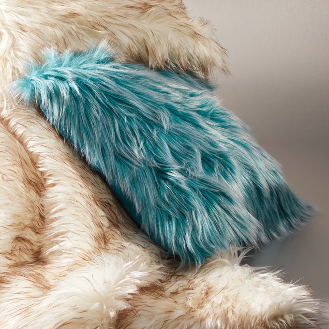 Tipped Faux-Fur Pillow, , large