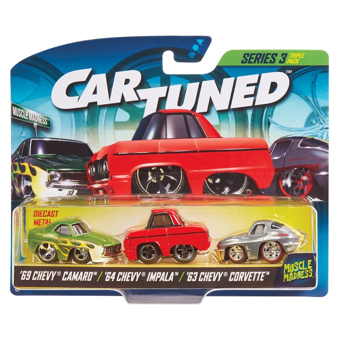ミニカー CAR TUNED SERIES3 Car Tuned Series 3 Muscle Madness 3-Pack Chevrolet Cars | Swiss Colony