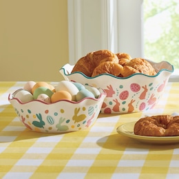 Set of 2 Ruffled Edge Whimsy Easter Bowls, , large