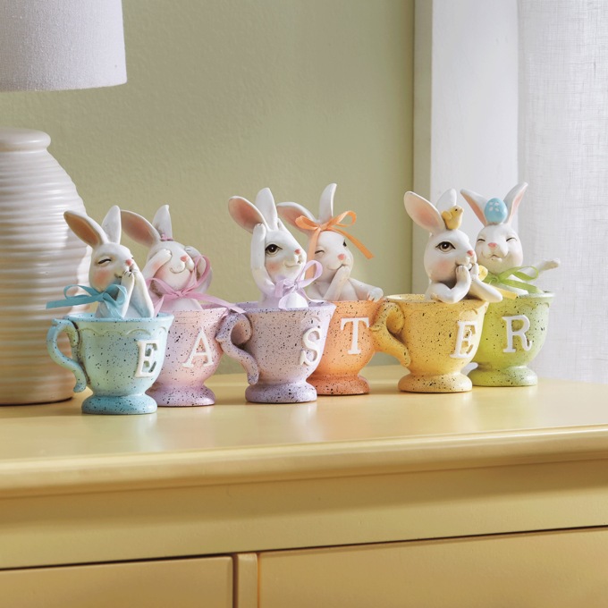 Easter Bunnies in Teacups D&eacute;cor, , large
