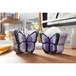 Set of 2 Butterfly Soap and Sponge Holder, , large