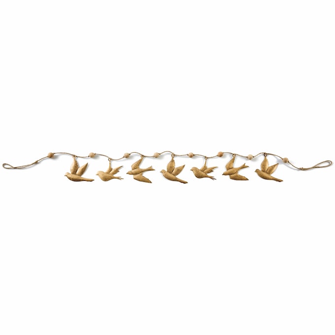 Metal In-Flight Bird Garland, , large