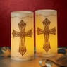 Set of 2 LED Traditional Cross Candles, , large