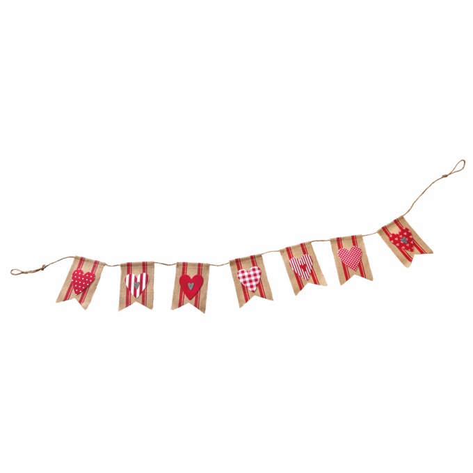 Burlap Heart Garland, , large