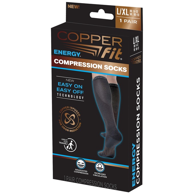 Copper Fit Unisex Energy Compression Socks, , large