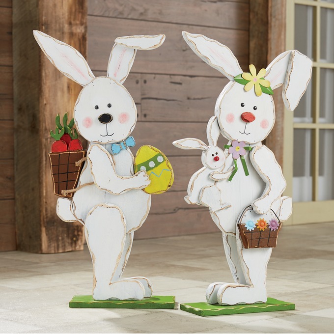 Chunky Wood Cutouts Bunnies, , large