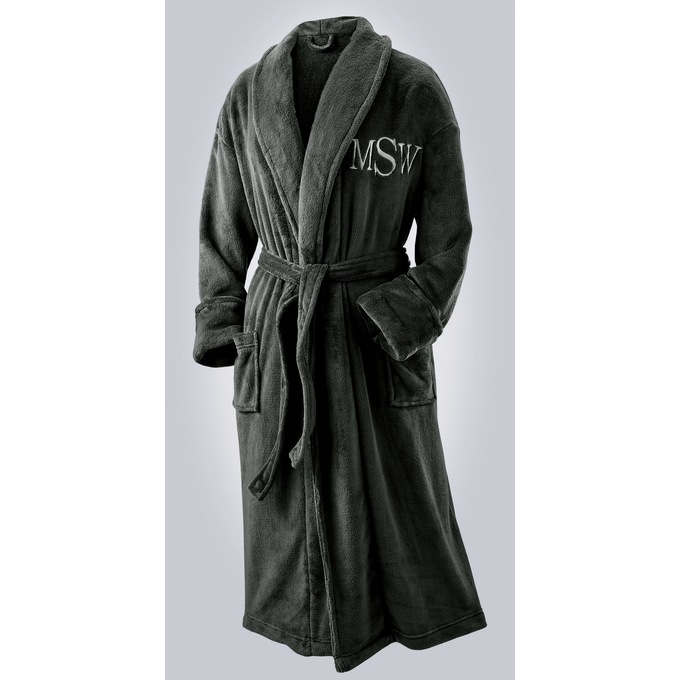 Unisex Robe, Charcoal, large