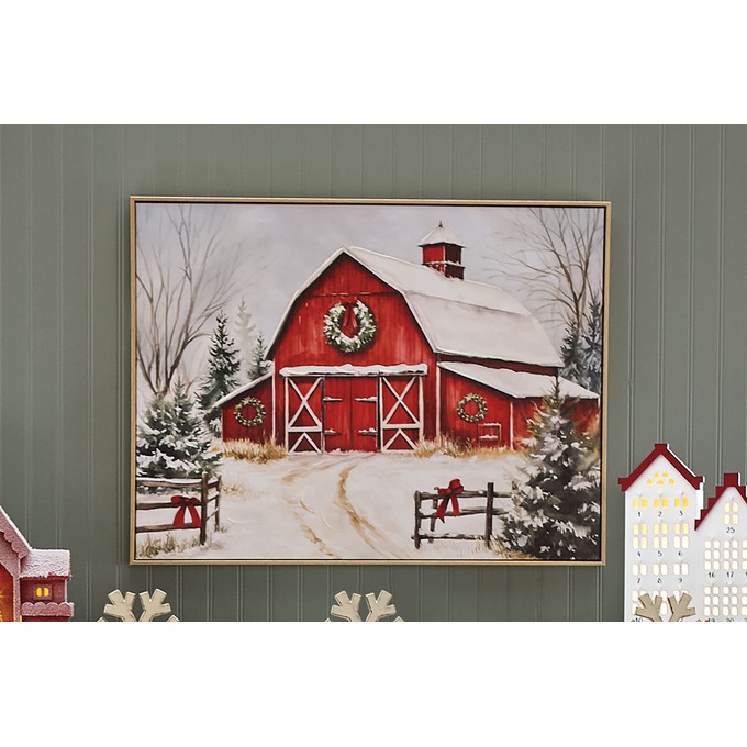 Winter Barn Wall Art, Multi, large