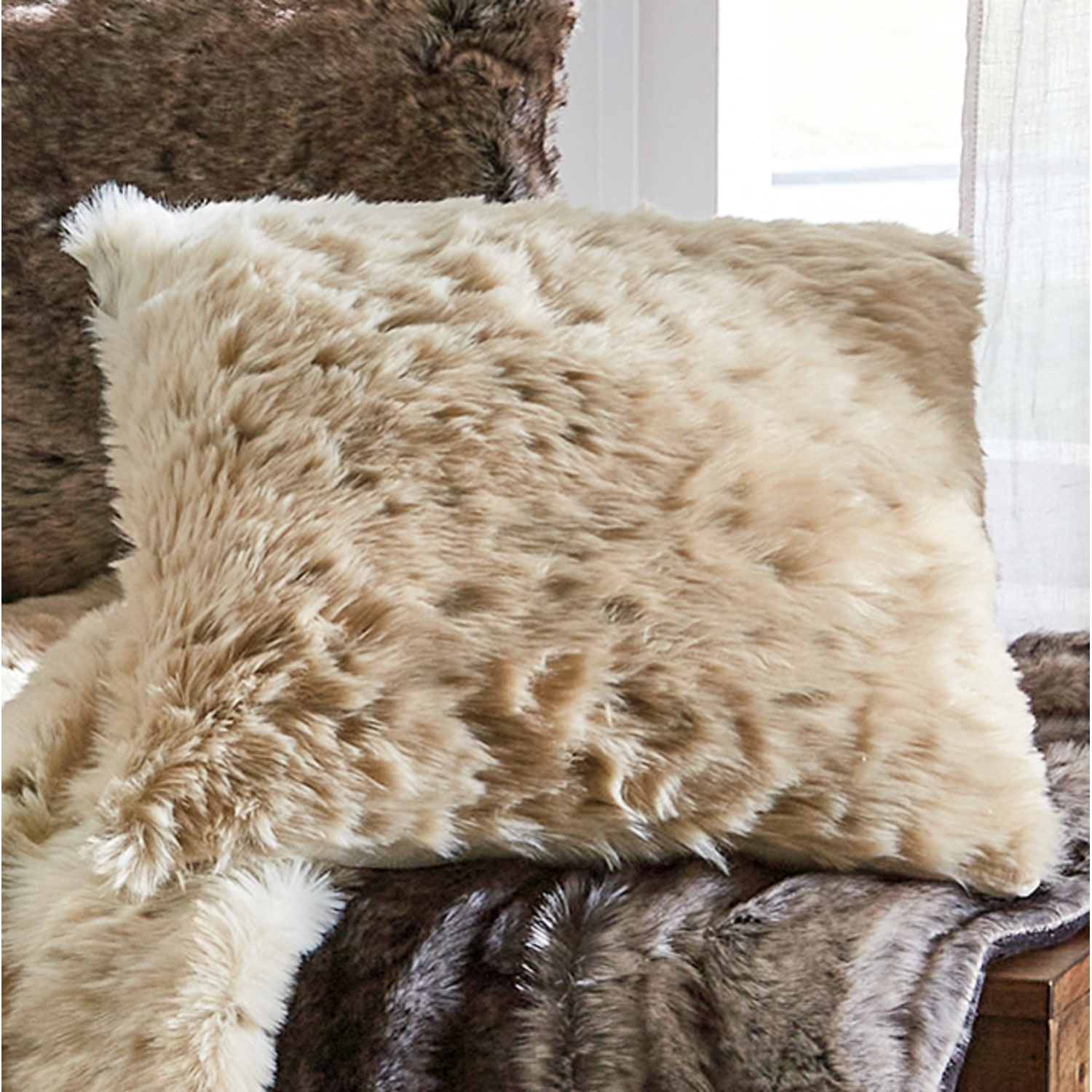 Decorative shop fur pillows