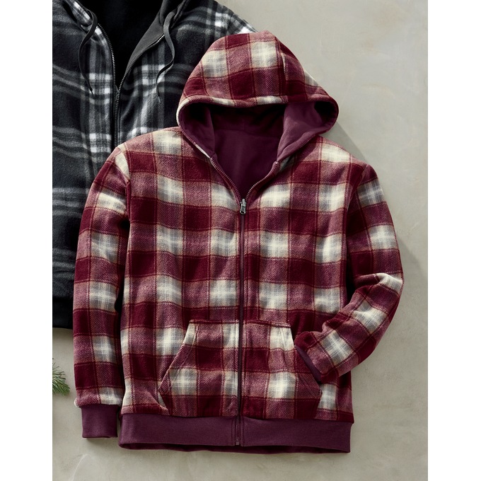 Fleece Reversible Hoodie, , large