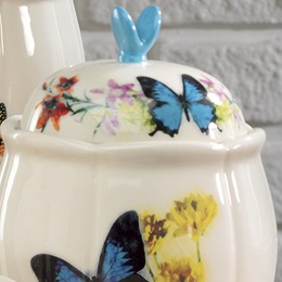 4-Piece Butterfly Canister Set, , large