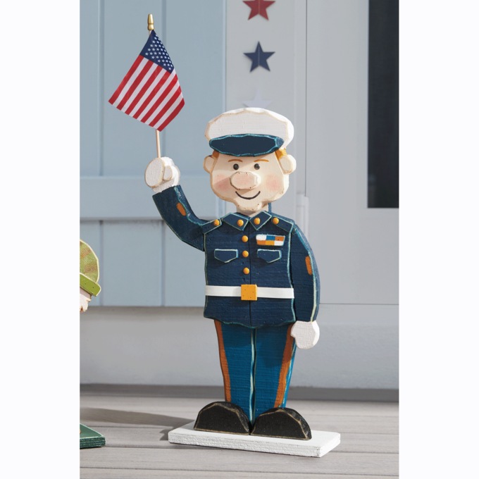 Chunk Wood Cutouts Military Figure, , large