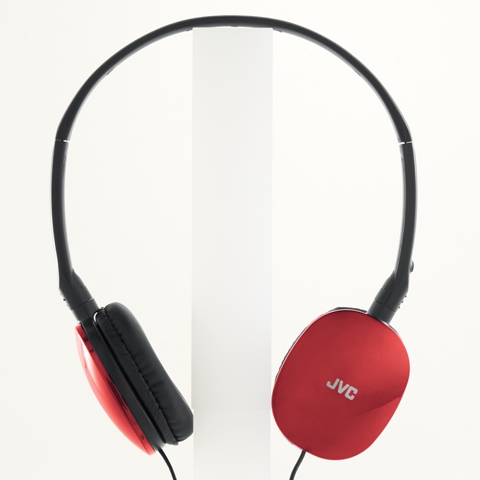 Jvc Lightweight Folding Wired Headphones, Red, large