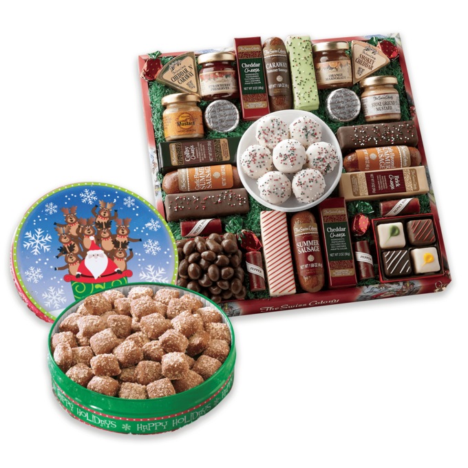 27 Favorites & Mini Butter Toffee Christmas Food Gift Bundle by The Swiss Colony, , large
