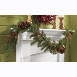 Cedar Garland with Berries and Pinecones, , large