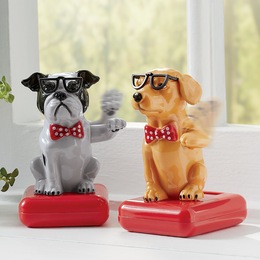 Set of 2 Solar Waving Dogs, , large