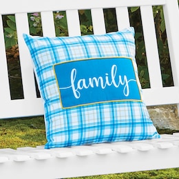 Plaid Family Pillow, , large