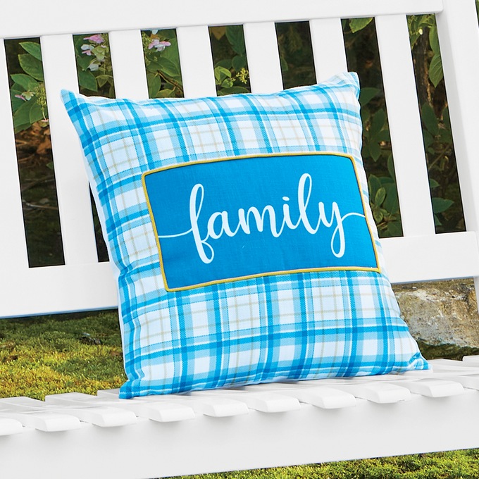 Plaid Family Pillow, , large