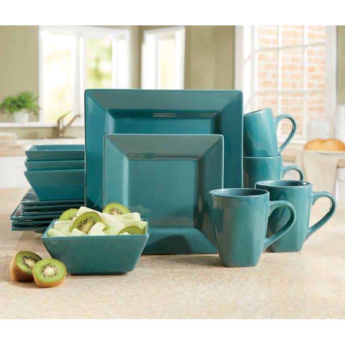 16-Piece Solid Square Dinnerware Set, , large