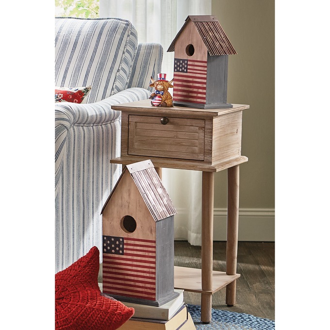 Set of 2 Decorative Americana Birdhouses, , large