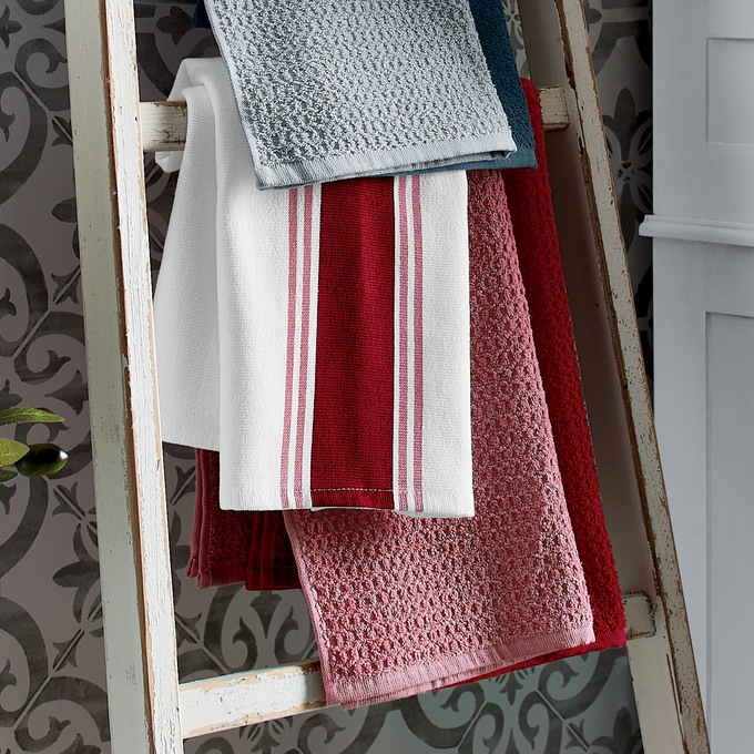Set of 3 Farmhouse Stripe Kitchen Towels, , large