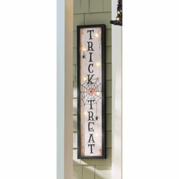 Lit Halloween Porch Sign, , large