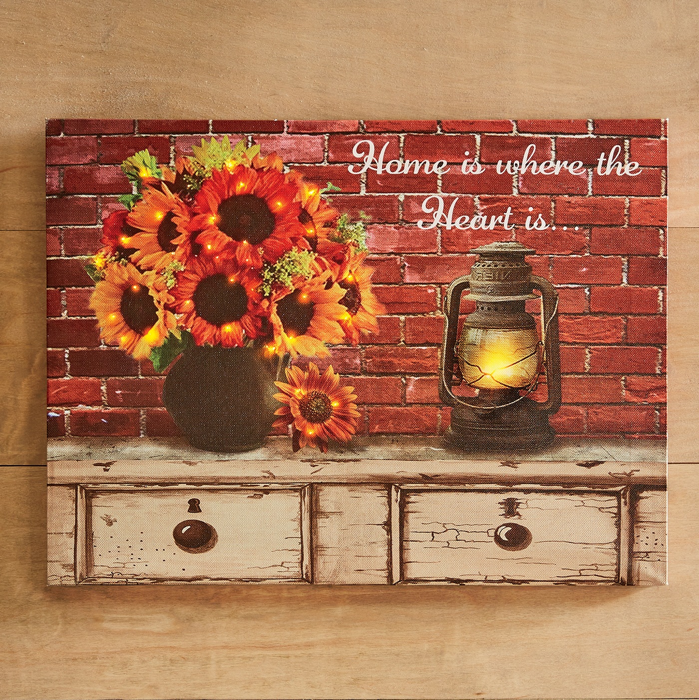 Lit Home Is Where The Heart Is Canvas, , large