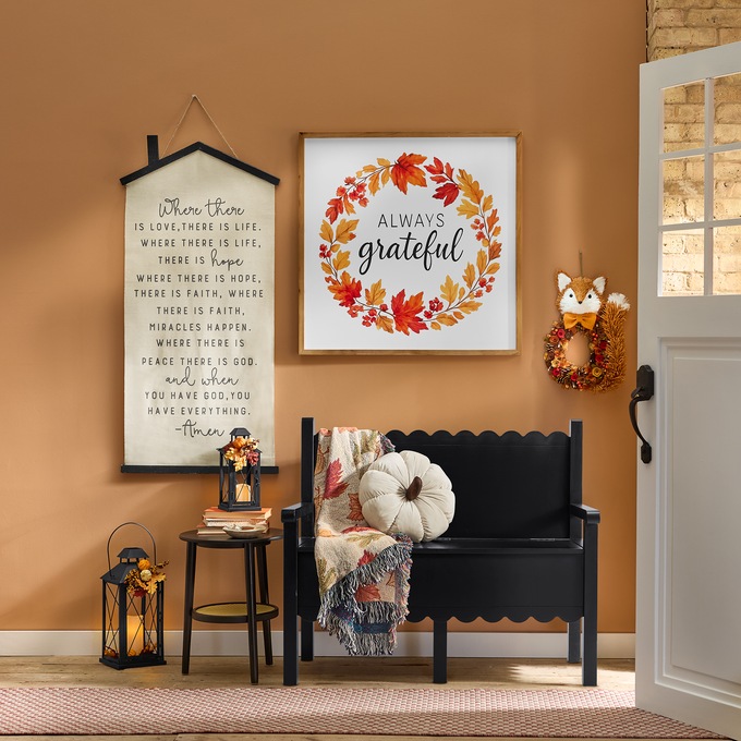 Fox Wood Curl Wall Wreath Hanging, Multi, large