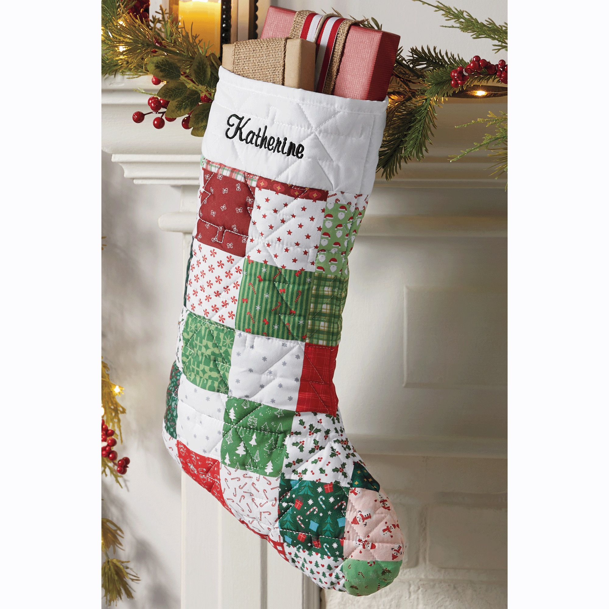 Puff Quilt Stocking, , large