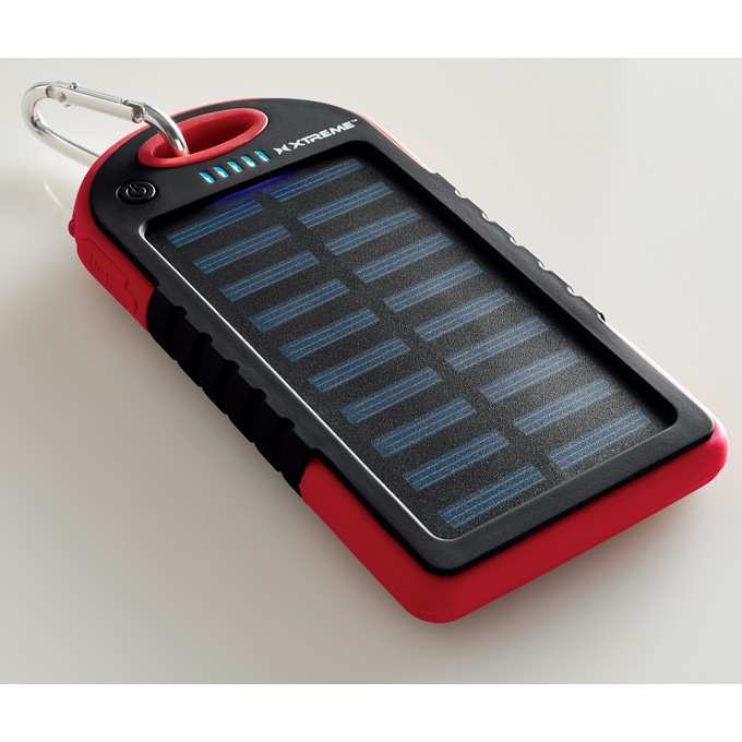 Xtreme Solar Power Bank, Red, large