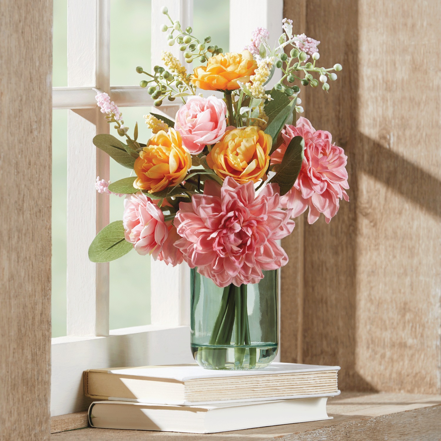 Dahlia Arrangement in Teal Vase | Swiss Colony