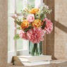 Dahlia Arrangement in Teal Vase, , large