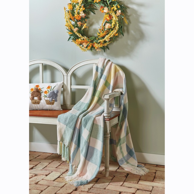 Oversized Plaid Chenille Throw Swiss Colony