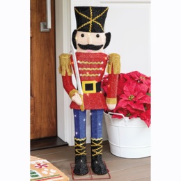 Lit Nutcracker Lawn D&eacute;cor, , large