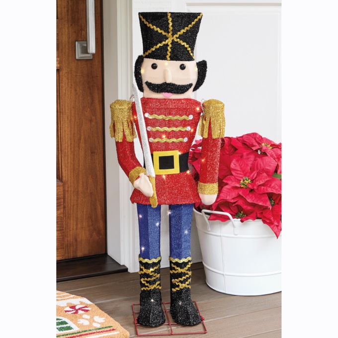 Lit Nutcracker Lawn D&eacute;cor, , large