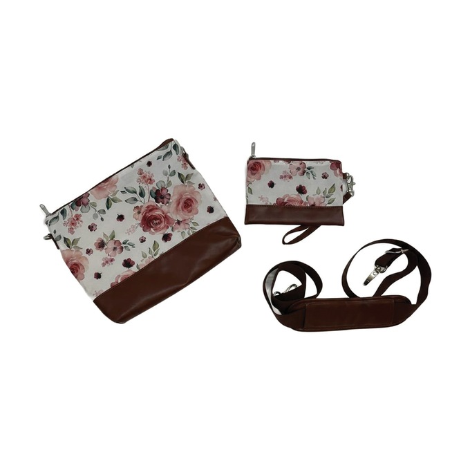Personalized 3-Piece Weekender Travel Bag Set, Floral Roses, large