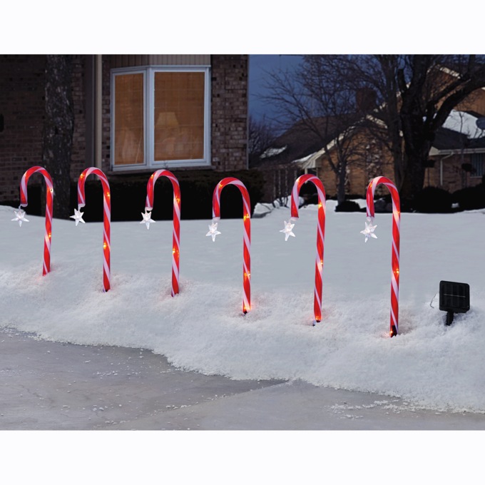 Solar candy cane stakes sale