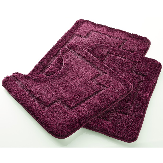 Burgundy bath discount mat set